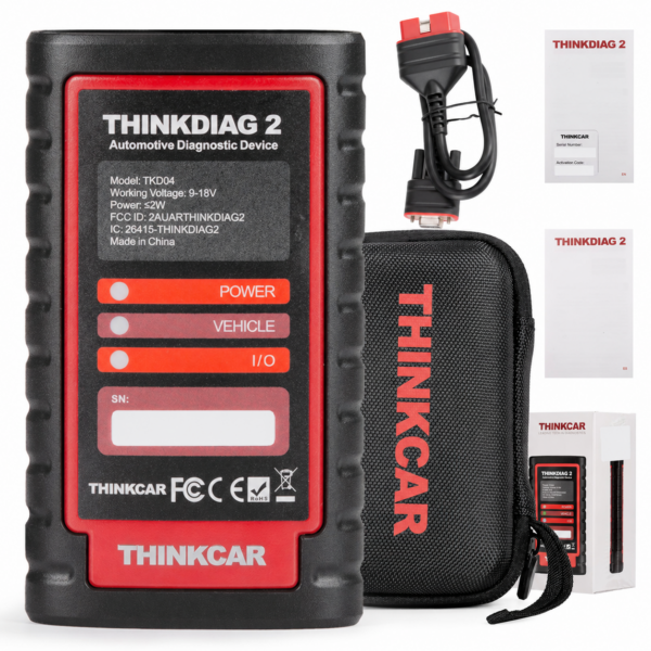 THINKDIAG 2 พร้อมสาย OBD กระเป๋า คู่มือและกล่อง โดยปิดรหัสเฉพาะเครื่องแล้ว